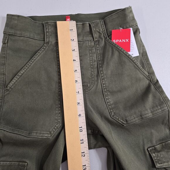 SPANX Stretch Twill Ankle Cargo Womens Pants Darkened Olive Small - Picture 11 of 16